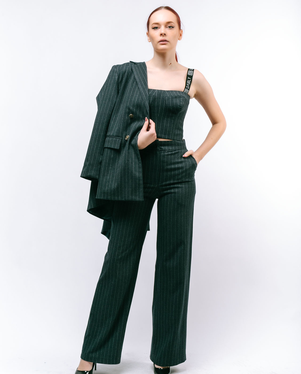 Korsetli Göy Kostyum - Image 5