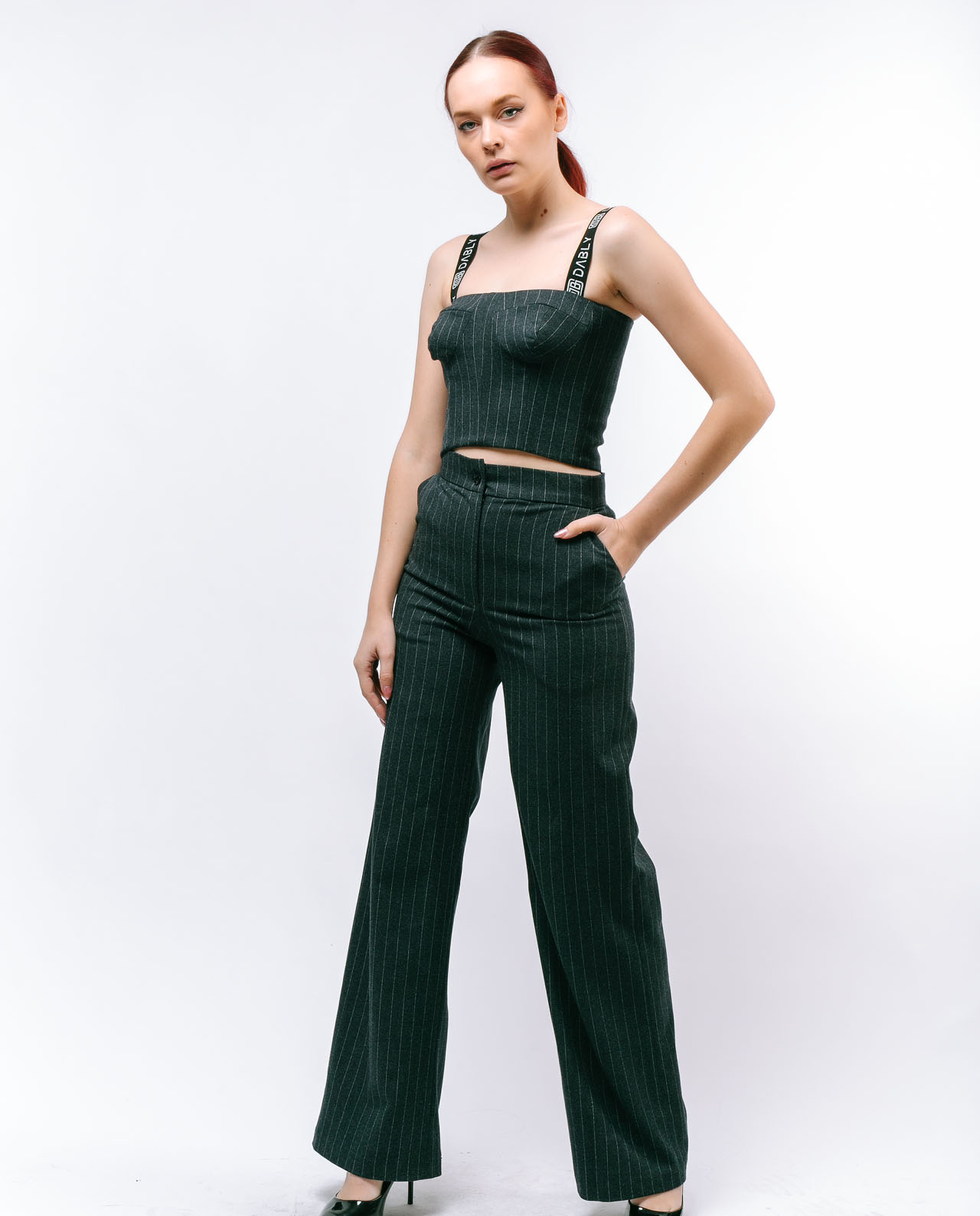 Korsetli Göy Kostyum - Image 3