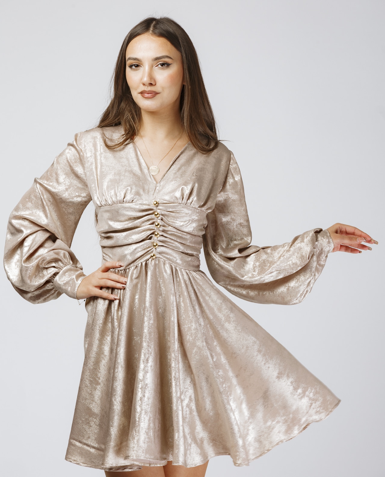 Qızılı Büzməli Libas