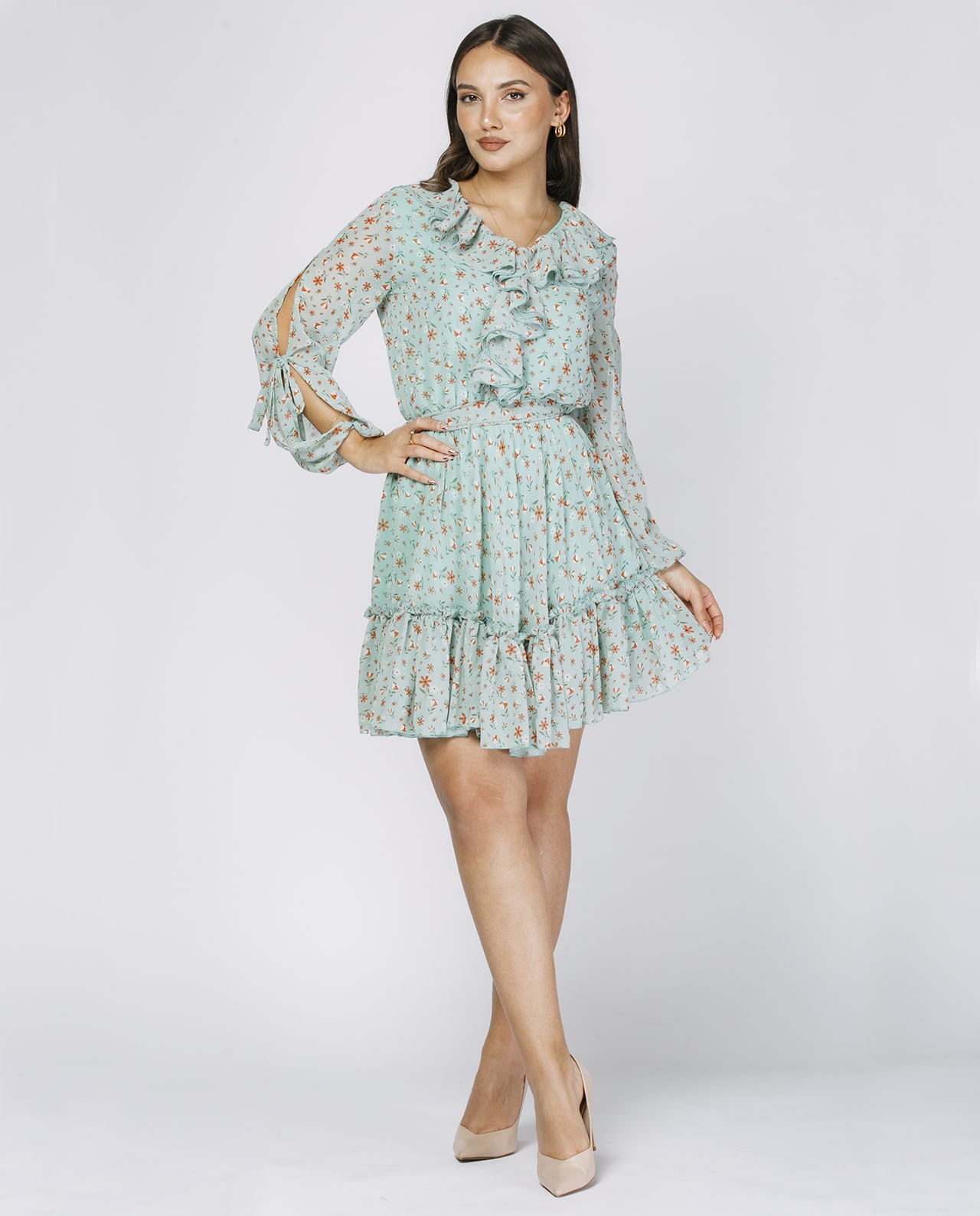 Narıncı Çiçəkli Libas