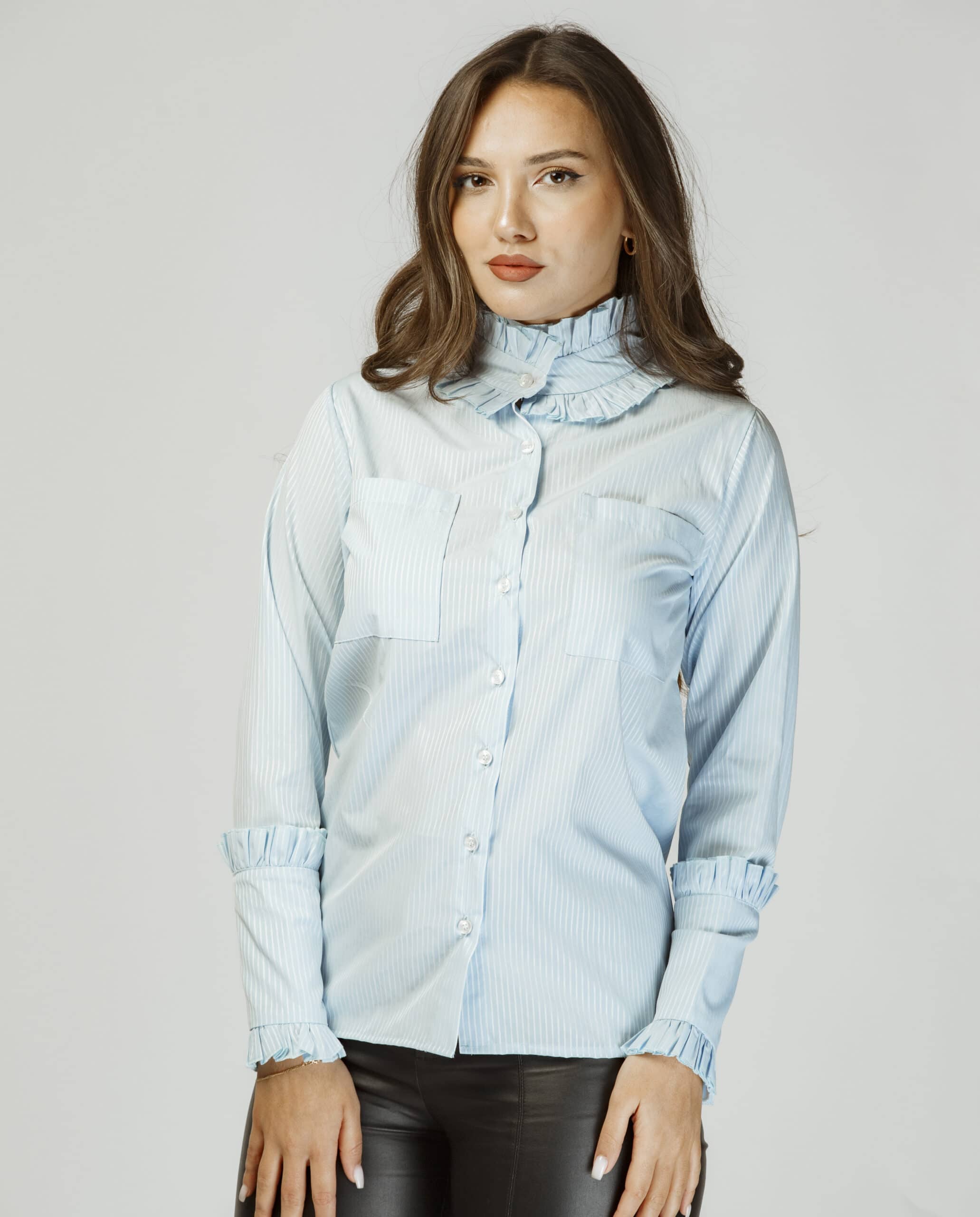 Mavi Qırçınlı Köynək