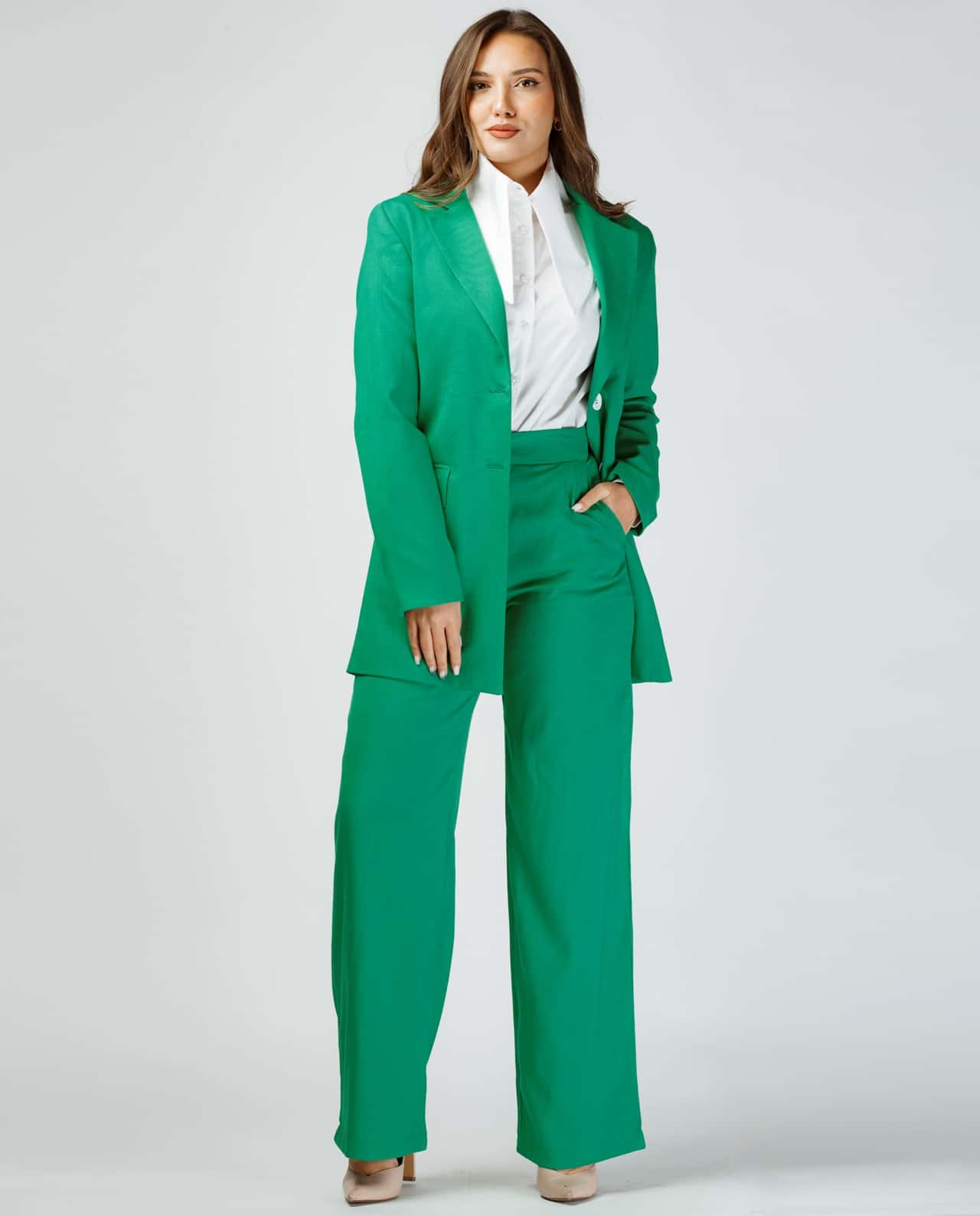 Yaşıl Kətan Kostyum - Image 3