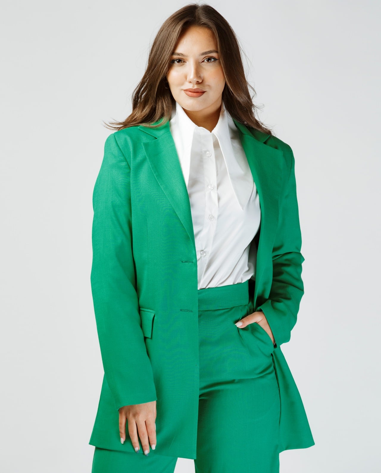 Yaşıl Kətan Kostyum