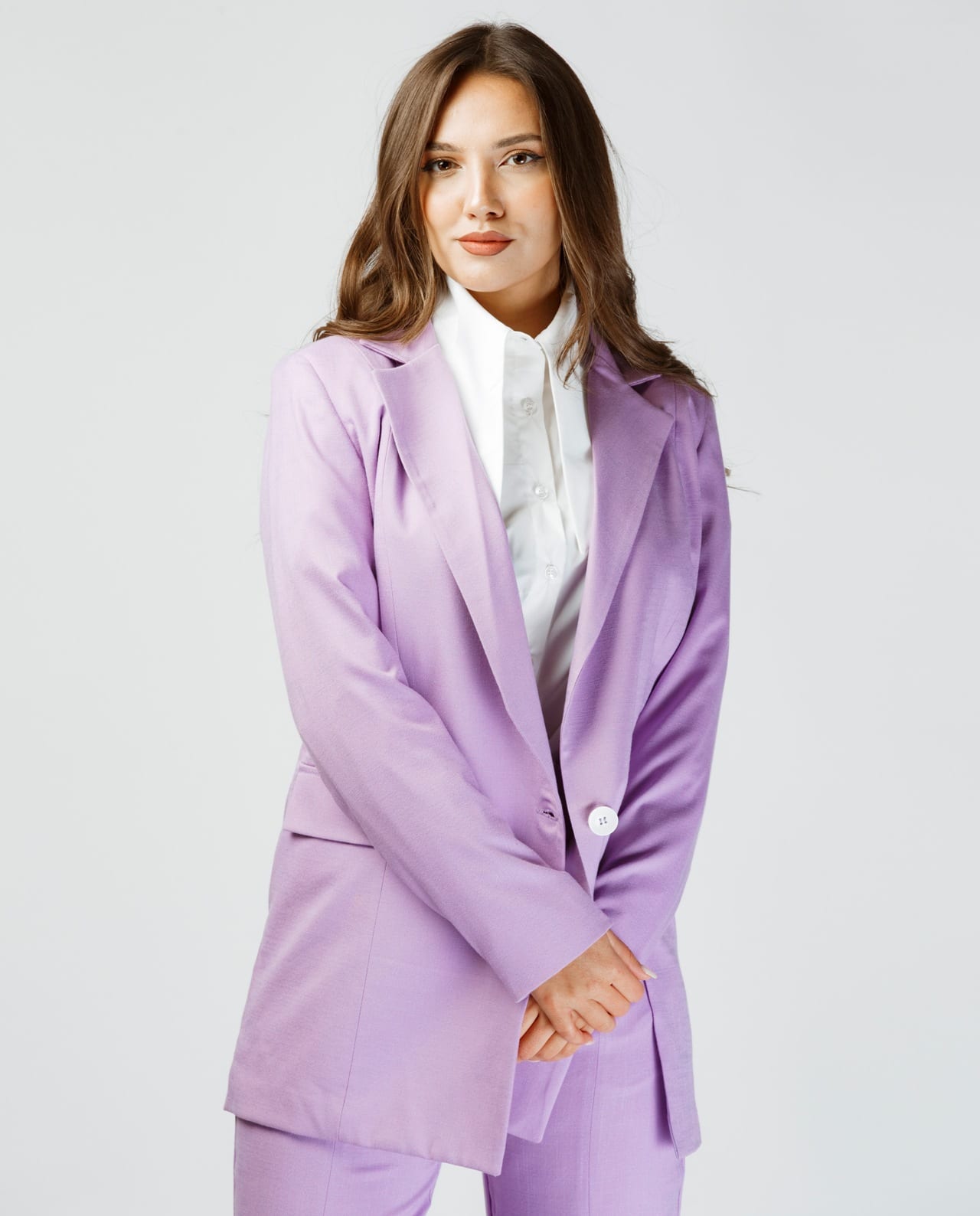 Bənövşəyi Kətan Kostyum - Image 3