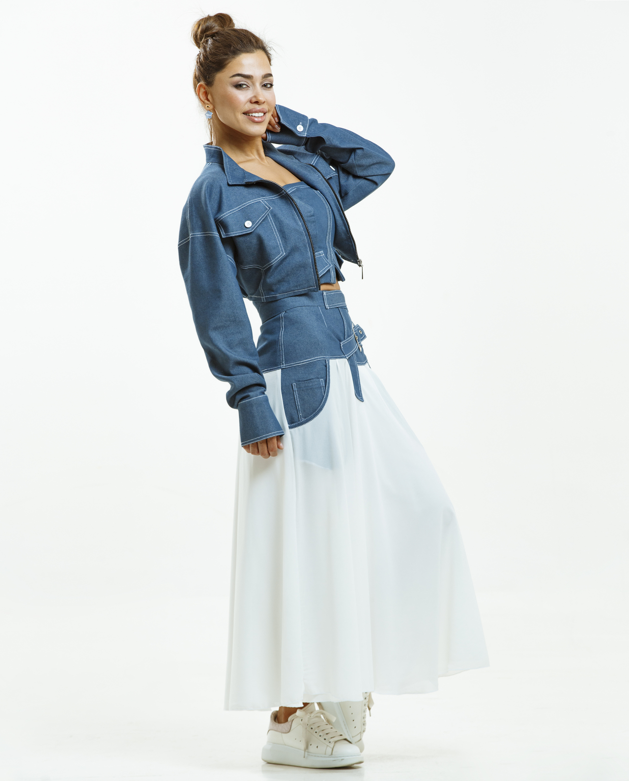 Cins Detaylı Ətək - Image 3